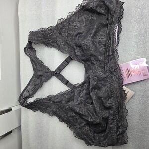 Savage X Fenty Black Floral Lace Racerback Bralette Size 3X NWT